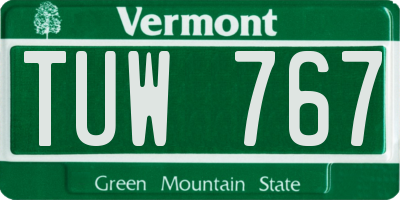VT license plate TUW767