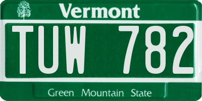 VT license plate TUW782