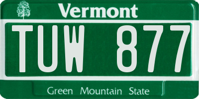 VT license plate TUW877