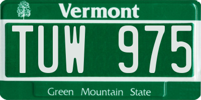 VT license plate TUW975