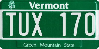 VT license plate TUX170