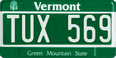 VT license plate TUX569