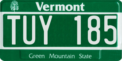 VT license plate TUY185