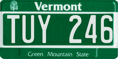 VT license plate TUY246