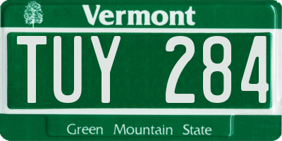 VT license plate TUY284
