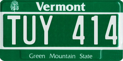 VT license plate TUY414
