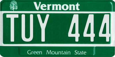 VT license plate TUY444