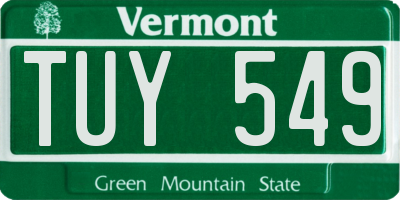 VT license plate TUY549