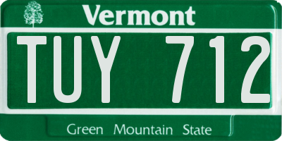 VT license plate TUY712