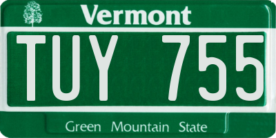 VT license plate TUY755