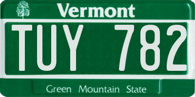 VT license plate TUY782