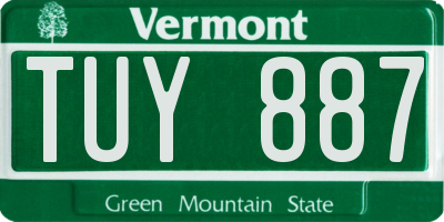 VT license plate TUY887