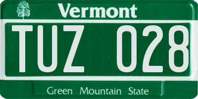 VT license plate TUZ028