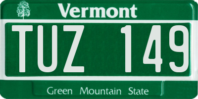 VT license plate TUZ149