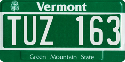 VT license plate TUZ163