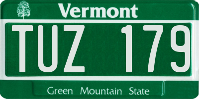 VT license plate TUZ179