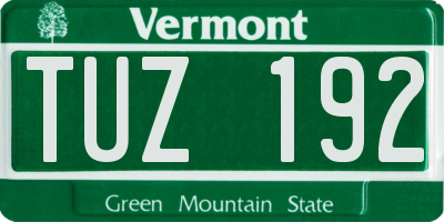 VT license plate TUZ192