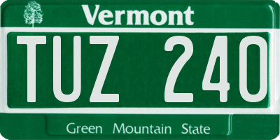VT license plate TUZ240