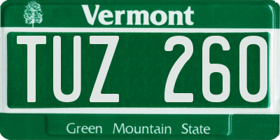 VT license plate TUZ260