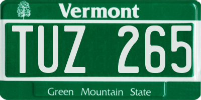 VT license plate TUZ265