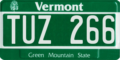 VT license plate TUZ266