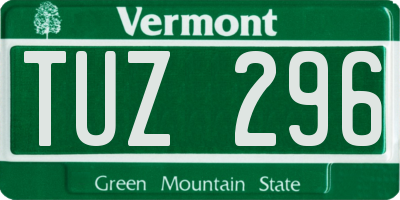 VT license plate TUZ296