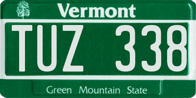 VT license plate TUZ338