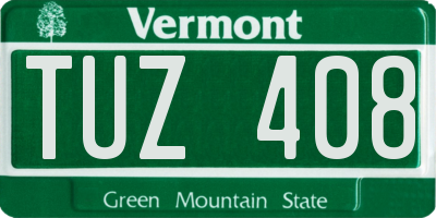 VT license plate TUZ408