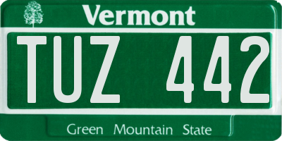 VT license plate TUZ442