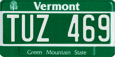 VT license plate TUZ469