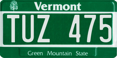VT license plate TUZ475