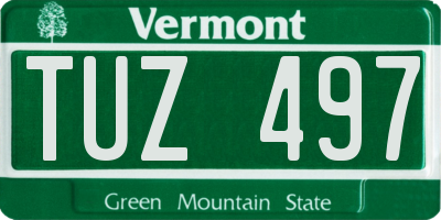 VT license plate TUZ497