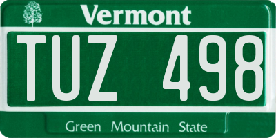 VT license plate TUZ498