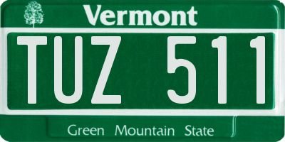 VT license plate TUZ511