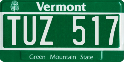 VT license plate TUZ517