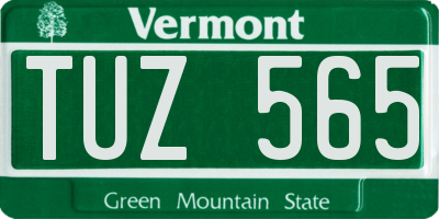 VT license plate TUZ565