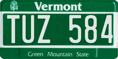 VT license plate TUZ584
