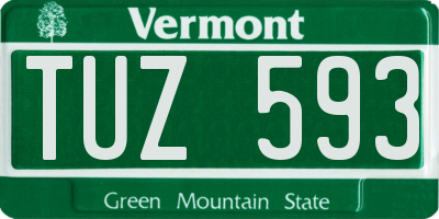 VT license plate TUZ593