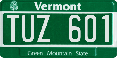 VT license plate TUZ601