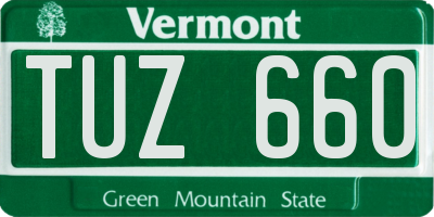 VT license plate TUZ660