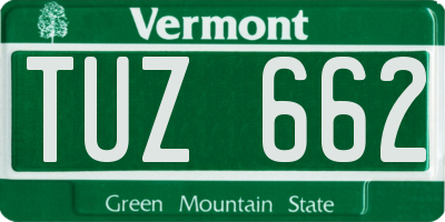 VT license plate TUZ662