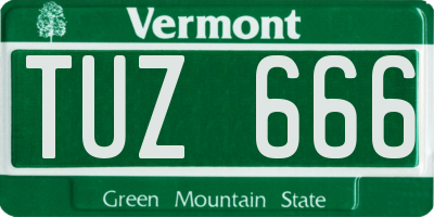 VT license plate TUZ666