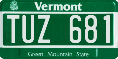 VT license plate TUZ681