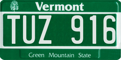 VT license plate TUZ916