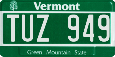 VT license plate TUZ949