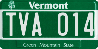 VT license plate TVA014