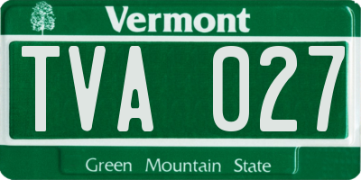 VT license plate TVA027