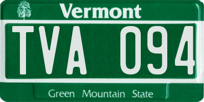 VT license plate TVA094