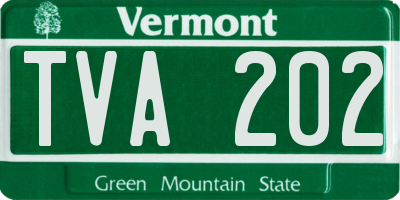 VT license plate TVA202