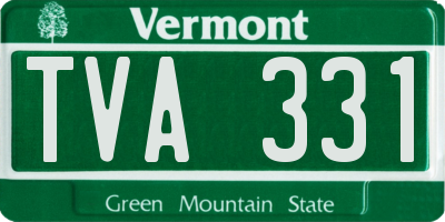 VT license plate TVA331